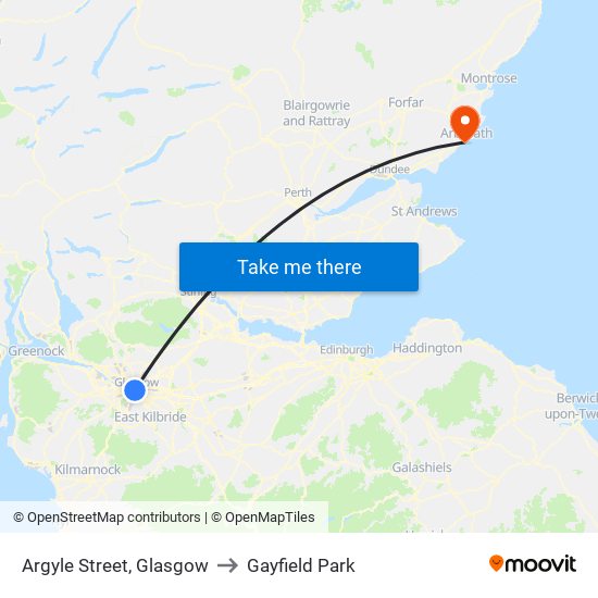 Argyle Street, Glasgow to Gayfield Park map