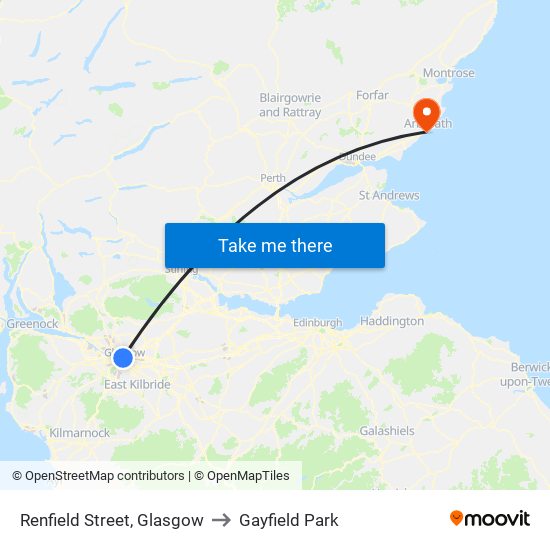 Renfield Street, Glasgow to Gayfield Park map