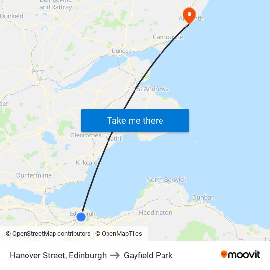 Hanover Street, Edinburgh to Gayfield Park map