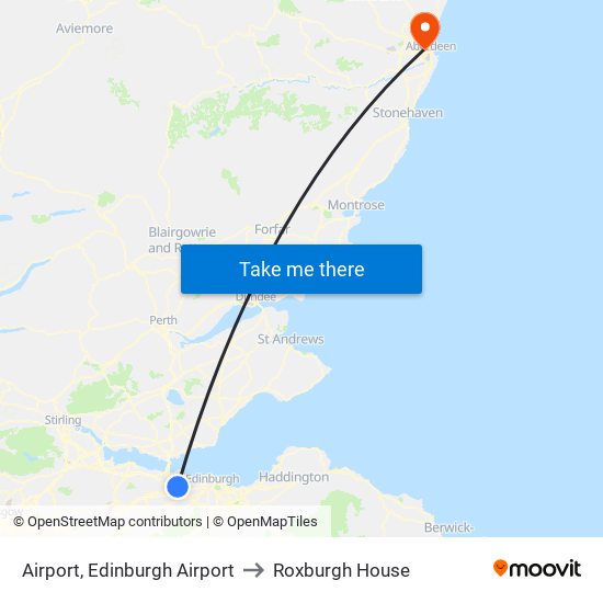 Airport, Edinburgh Airport to Roxburgh House map