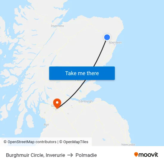 Burghmuir Circle, Inverurie to Polmadie map