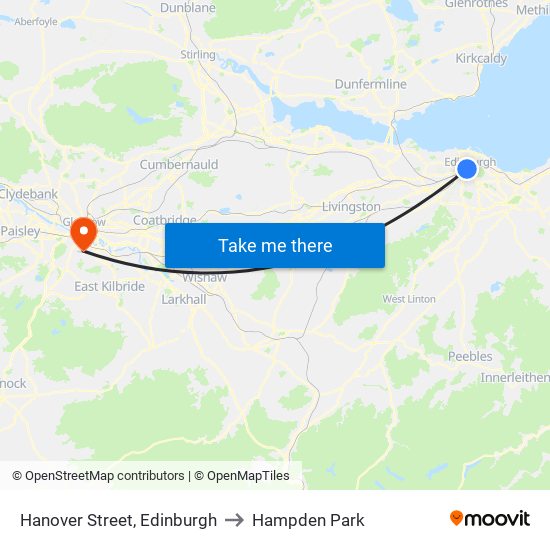 Hanover Street, Edinburgh to Hampden Park map