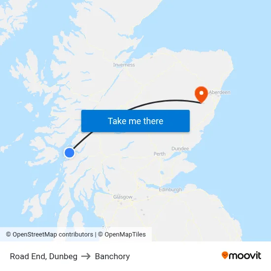 Road End, Dunbeg to Banchory map