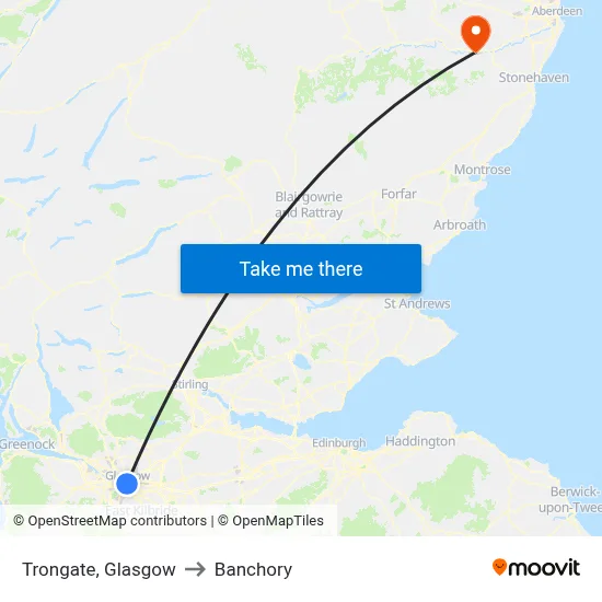 Trongate, Glasgow to Banchory map