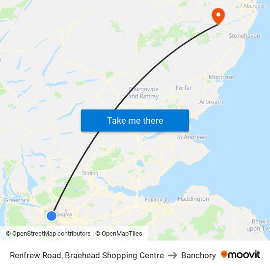 Renfrew Road, Braehead Shopping Centre to Banchory map