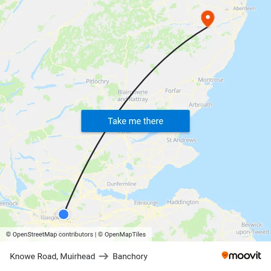 Knowe Road, Muirhead to Banchory map