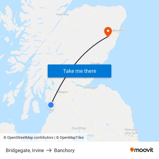 Bridgegate, Irvine to Banchory map