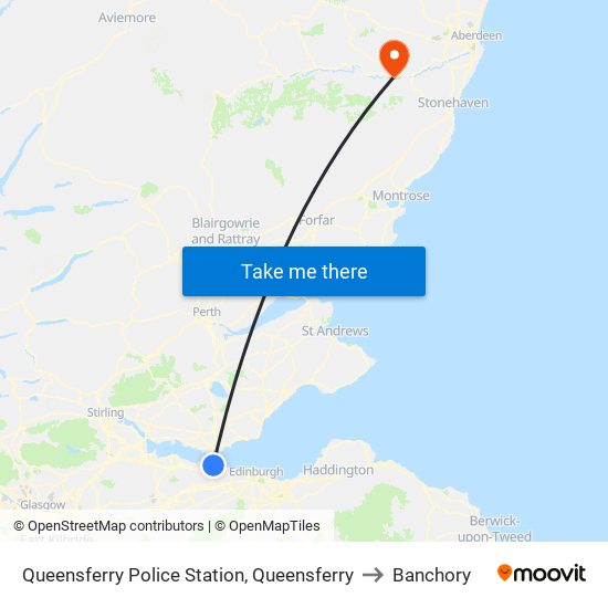 Queensferry Police Station, Queensferry to Banchory map