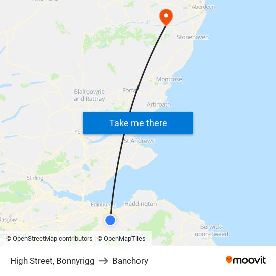 High Street, Bonnyrigg to Banchory map