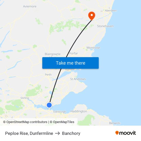 Peploe Rise, Dunfermline to Banchory map