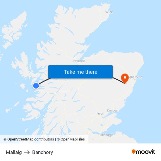 Mallaig to Banchory map
