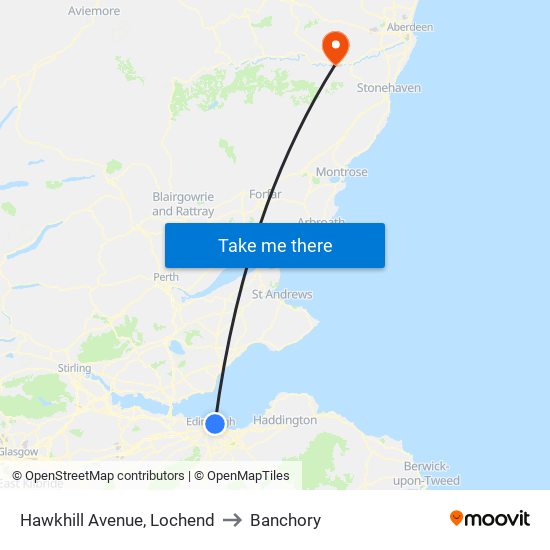 Hawkhill Avenue, Lochend to Banchory map