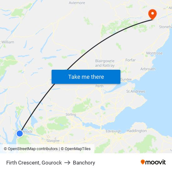 Firth Crescent, Gourock to Banchory map