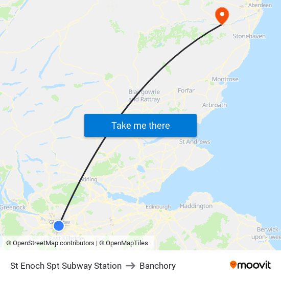 St Enoch Spt Subway Station to Banchory map