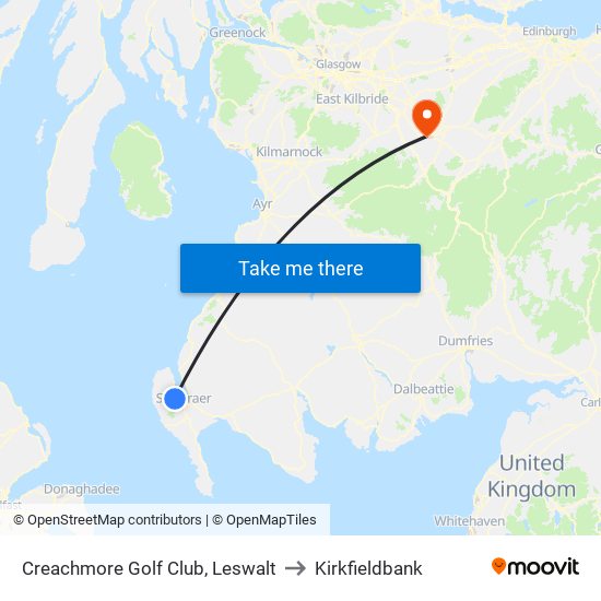 Creachmore Golf Club, Leswalt to Kirkfieldbank map