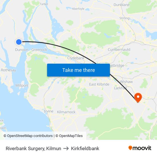 Riverbank Surgery, Kilmun to Kirkfieldbank map