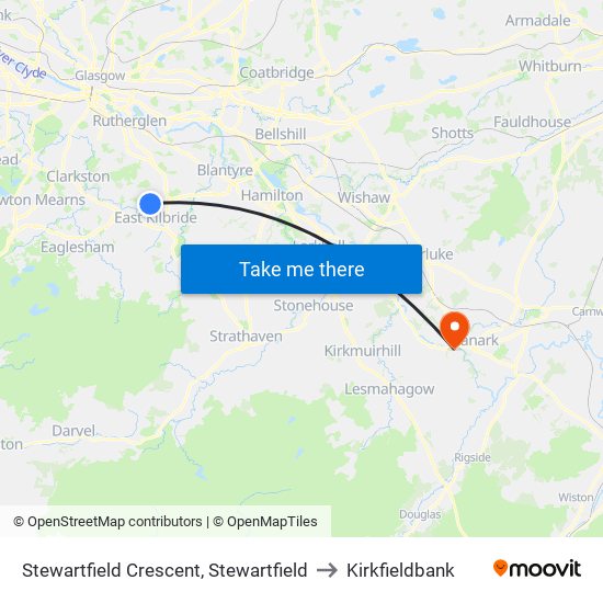 Stewartfield Crescent, Stewartfield to Kirkfieldbank map