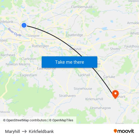 Maryhill to Kirkfieldbank map
