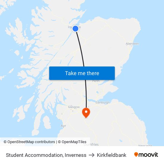 Student Accommodation, Inverness to Kirkfieldbank map
