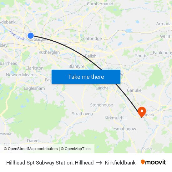 Hillhead Spt Subway Station, Hillhead to Kirkfieldbank map