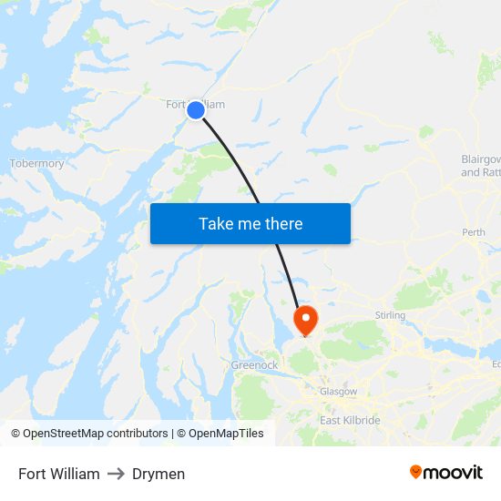 Fort William to Drymen map