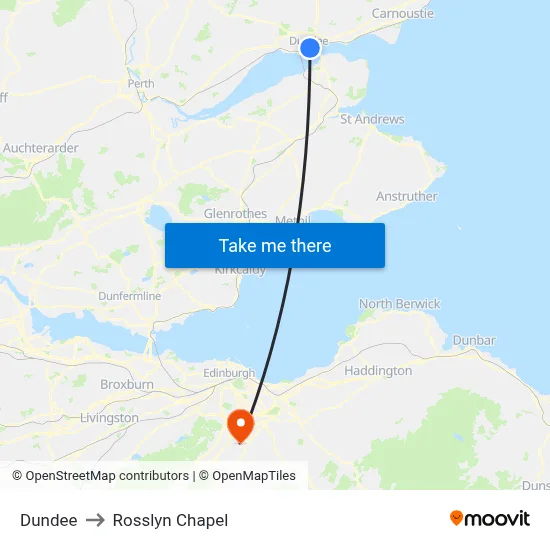 Dundee to Rosslyn Chapel map