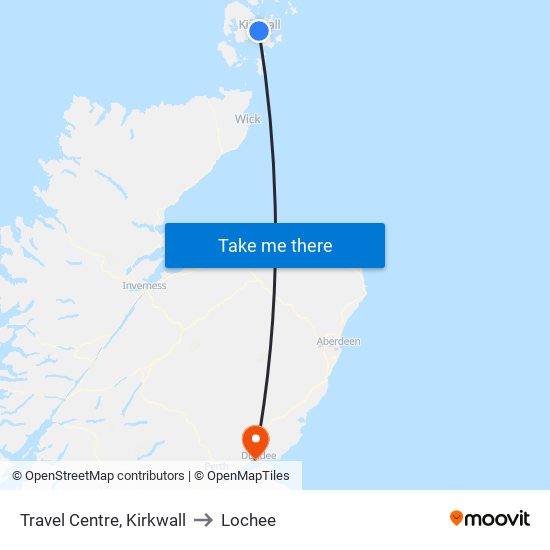 Travel Centre, Kirkwall to Lochee map