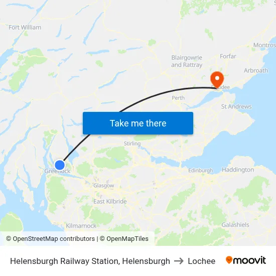 Helensburgh Railway Station, Helensburgh to Lochee map