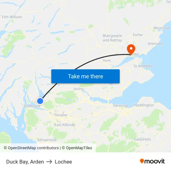 Duck Bay, Arden to Lochee map
