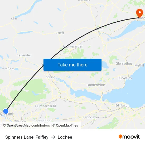 Spinners Lane, Faifley to Lochee map