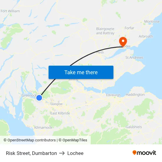 Risk Street, Dumbarton to Lochee map
