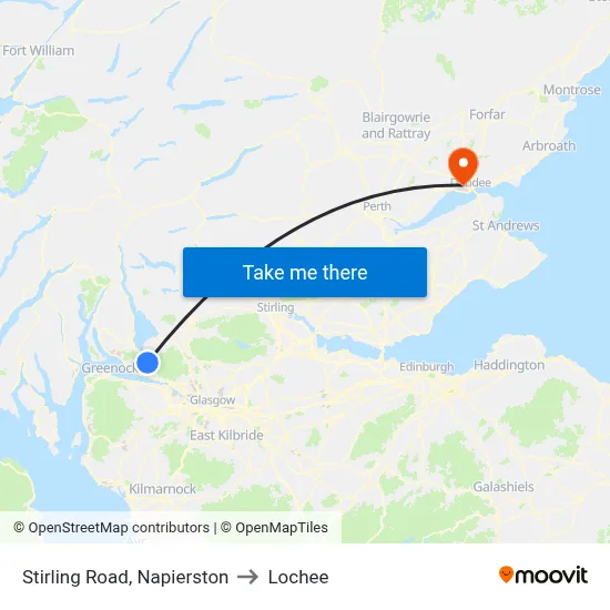 Stirling Road, Napierston to Lochee map