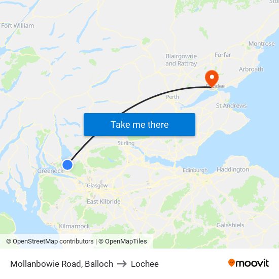 Mollanbowie Road, Balloch to Lochee map