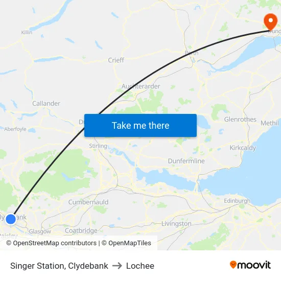 Singer Station, Clydebank to Lochee map