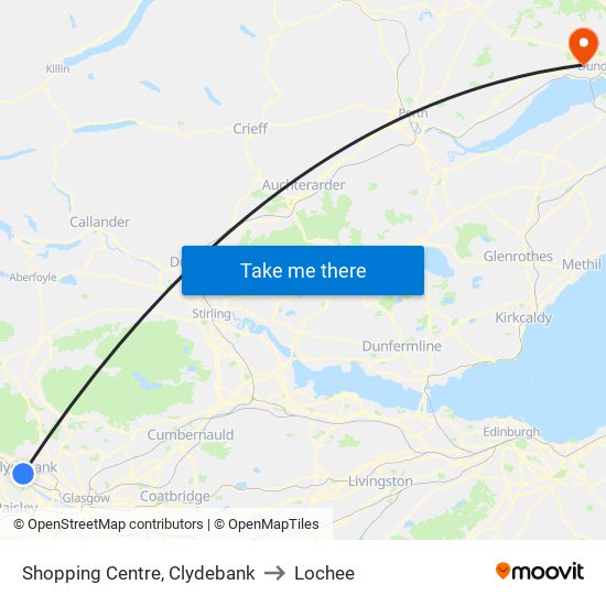 Shopping Centre, Clydebank to Lochee map