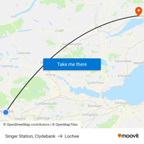 Singer Station, Clydebank to Lochee map