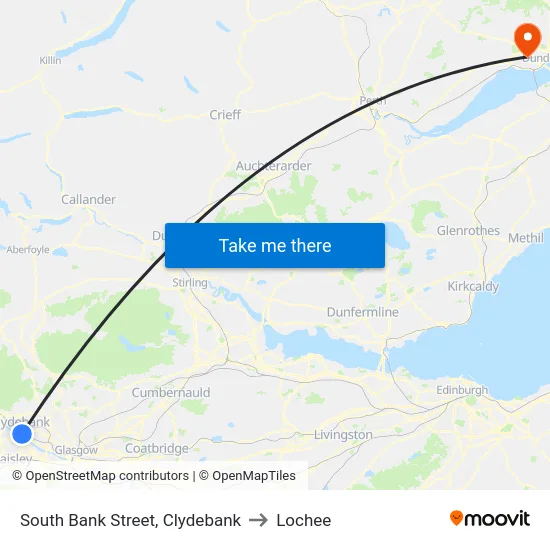 South Bank Street, Clydebank to Lochee map