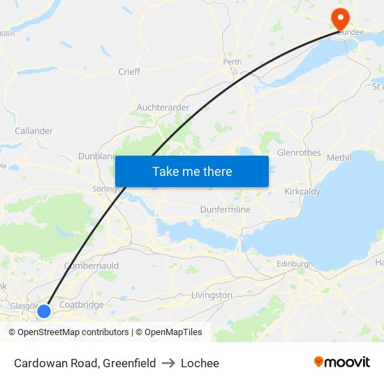 Cardowan Road, Greenfield to Lochee map