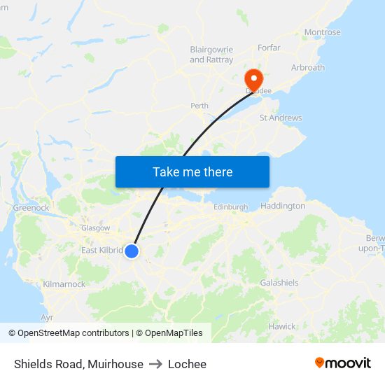 Shields Road, Muirhouse to Lochee map