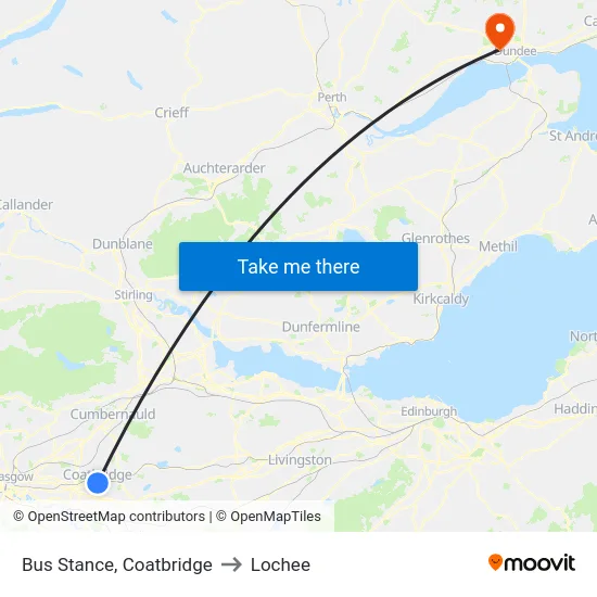 Bus Stance, Coatbridge to Lochee map