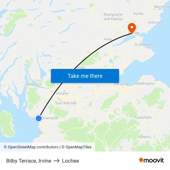 Bilby Terrace, Irvine to Lochee map