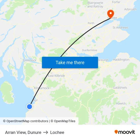 Arran View, Dunure to Lochee map