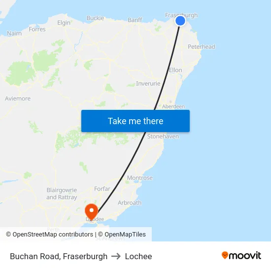 Buchan Road, Fraserburgh to Lochee map
