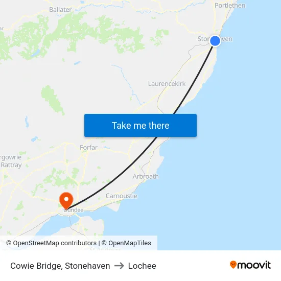 Cowie Bridge, Stonehaven to Lochee map