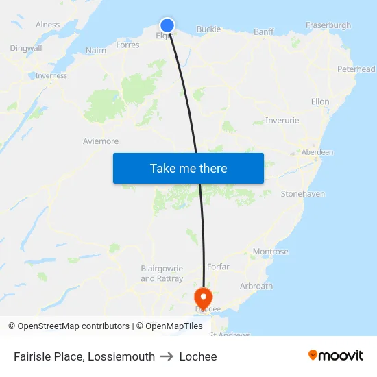 Fairisle Place, Lossiemouth to Lochee map