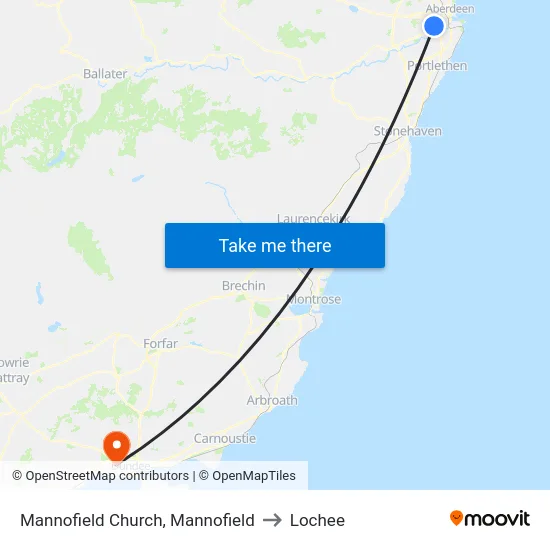 Mannofield Church, Mannofield to Lochee map