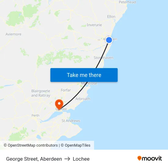 George Street, Aberdeen to Lochee map