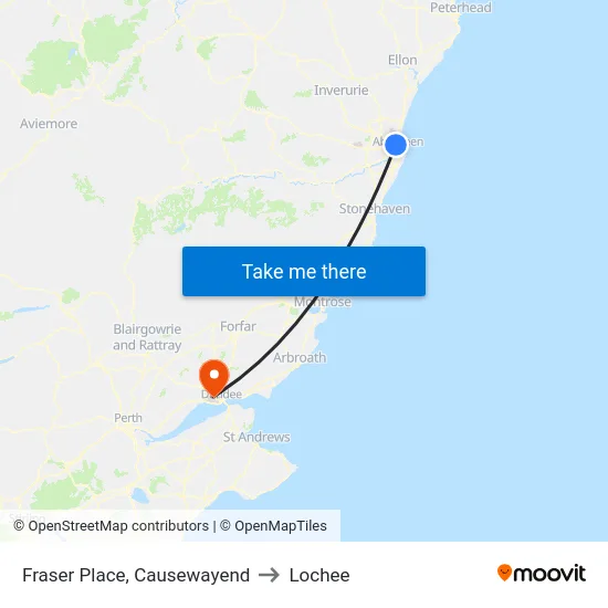 Fraser Place, Causewayend to Lochee map