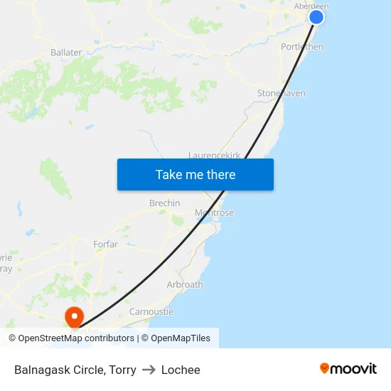Balnagask Circle, Torry to Lochee map