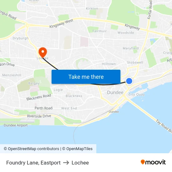 Foundry Lane, Eastport to Lochee map